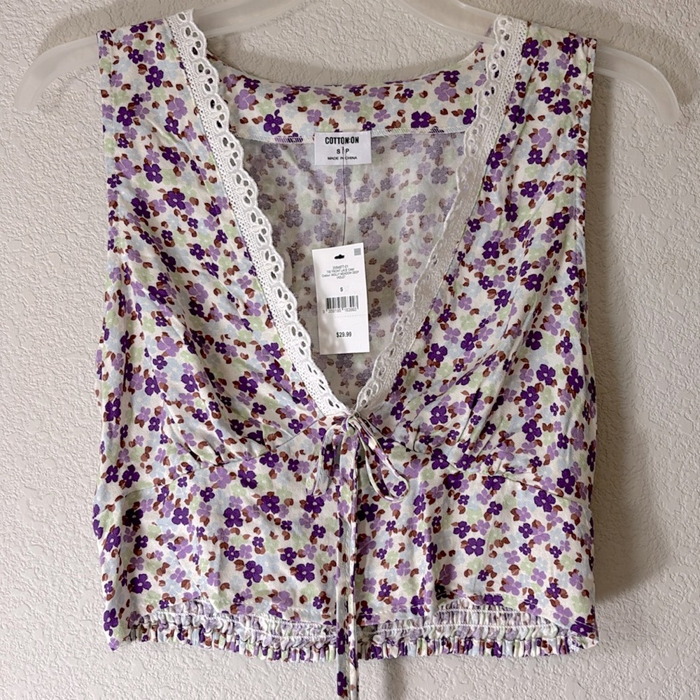 Purple flower tank top